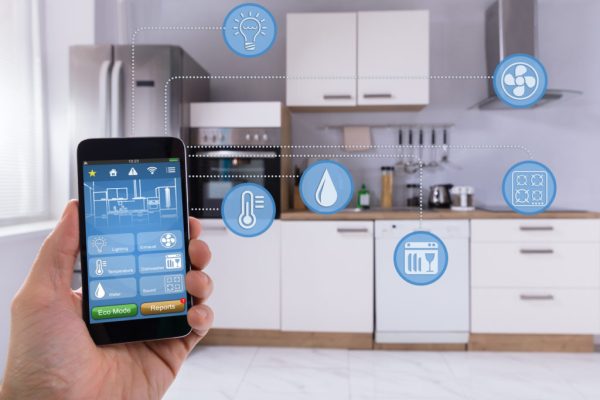 Modern appliances in a smart kitchen